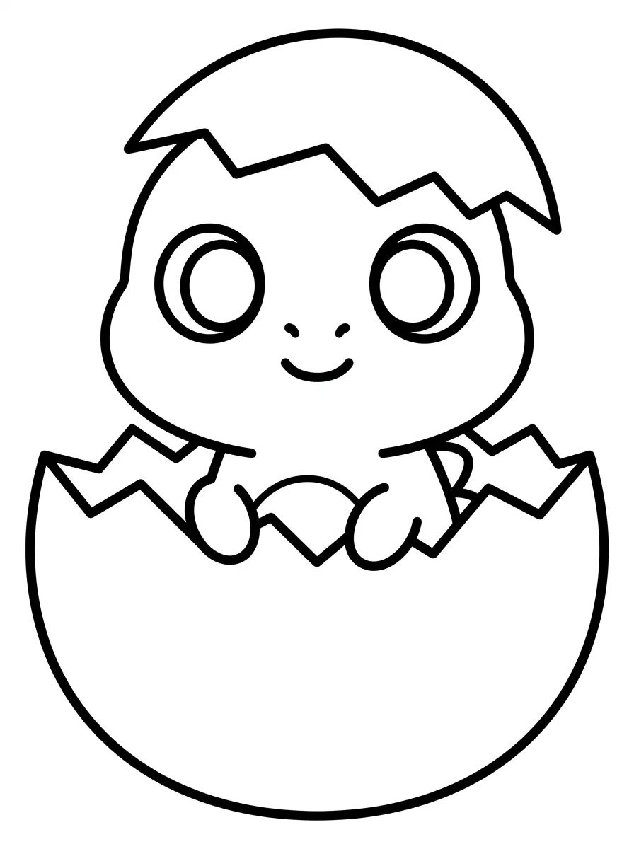 Dinossauro Bebê Kawaii para colorir Desenho de Dinossauro Bebê Kawaii para colorir e imprimir grátis