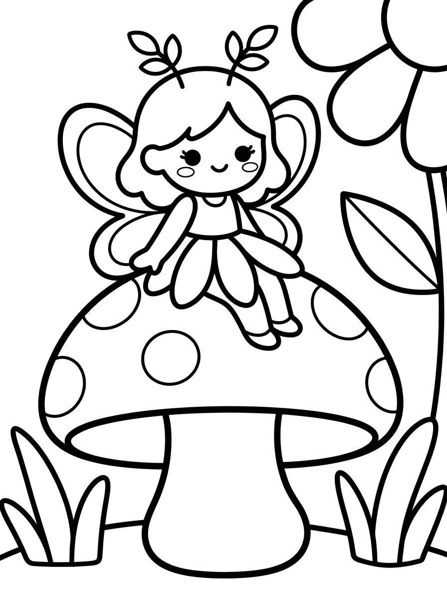 Flower Fairy para colorir Desenho de Flower Fairy para colorir e imprimir grátis