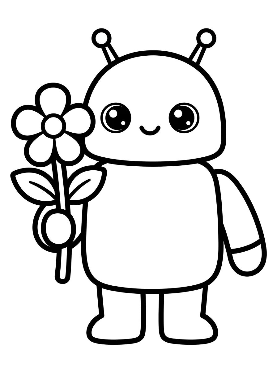 Robozinho Kawaii para colorir Desenho de Robozinho Kawaii para colorir e imprimir grátis