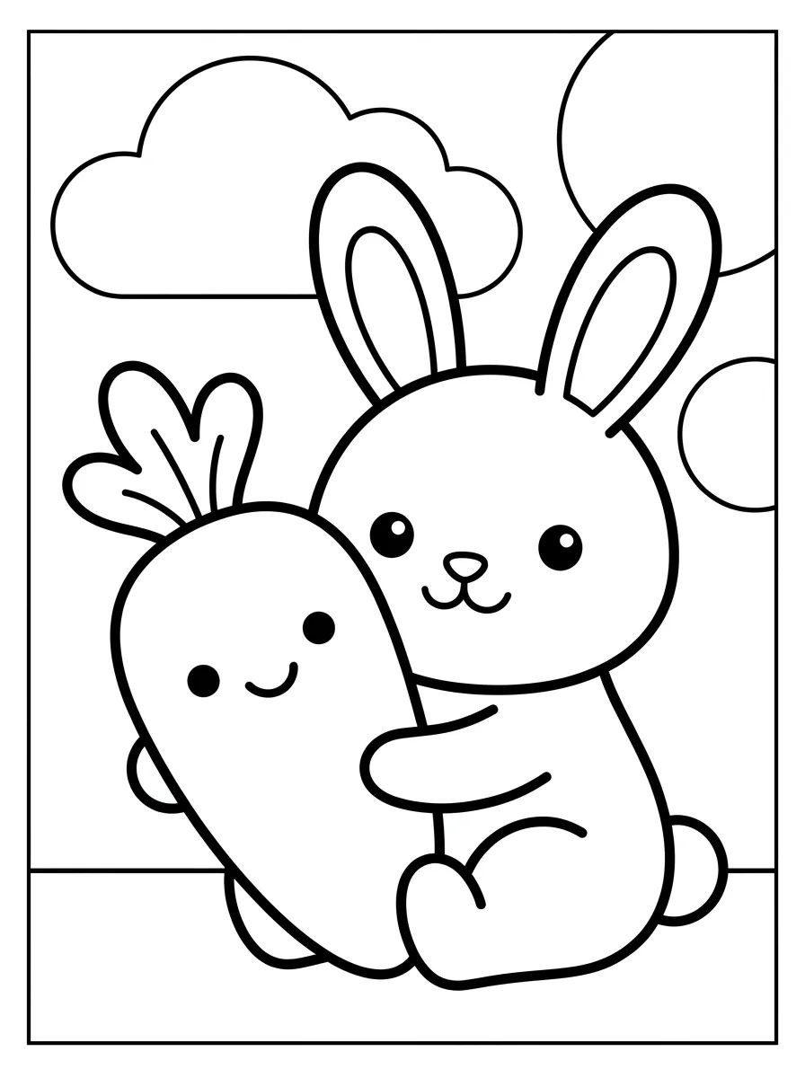 Coelhinho com Cenoura para colorir Desenho de Coelhinho com Cenoura para colorir e imprimir grátis