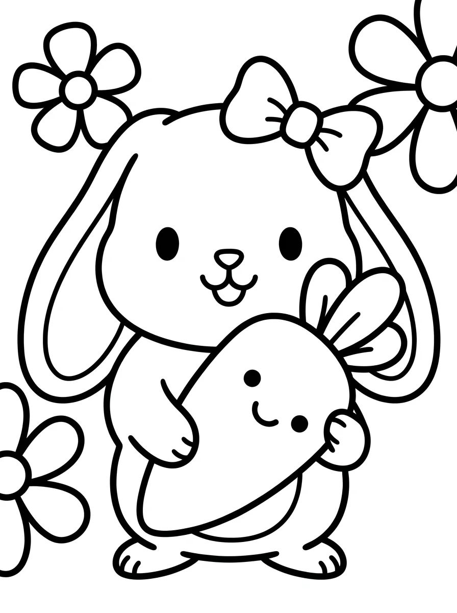 Coelhinho de Estimação Feliz para colorir Desenho de Coelhinho de Estimação Feliz para colorir e imprimir grátis