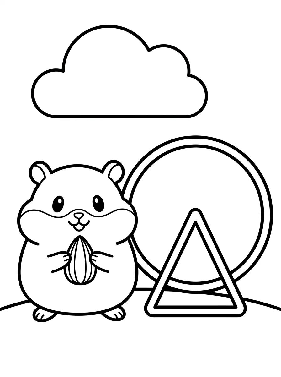Hamster Alegre na Rodinha para colorir Desenho de Hamster Alegre na Rodinha para colorir e imprimir grátis