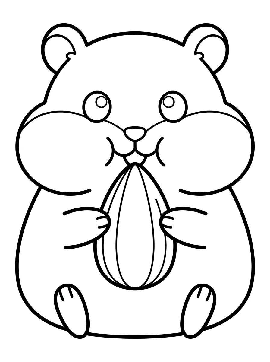 Hamster Fofo Comendo Semente para colorir Desenho de Hamster Fofo Comendo Semente para colorir e imprimir grátis