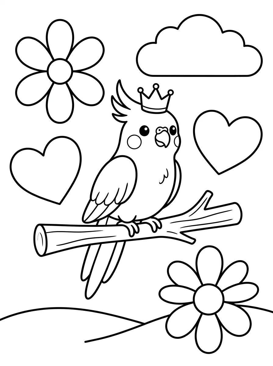Passarinho no Poleiro para colorir Desenho de Passarinho no Poleiro para colorir e imprimir grátis