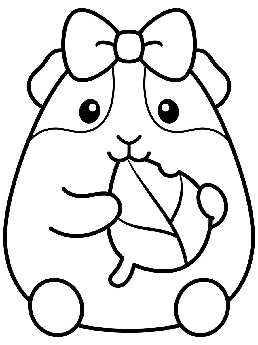 Porquinho-da-Índia Kawaii para colorir Desenho de Porquinho-da-Índia Kawaii para colorir e imprimir grátis