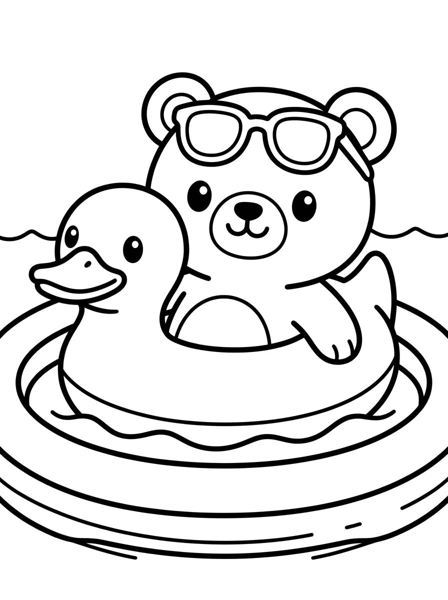 Desenhos de Piscina para Colorir