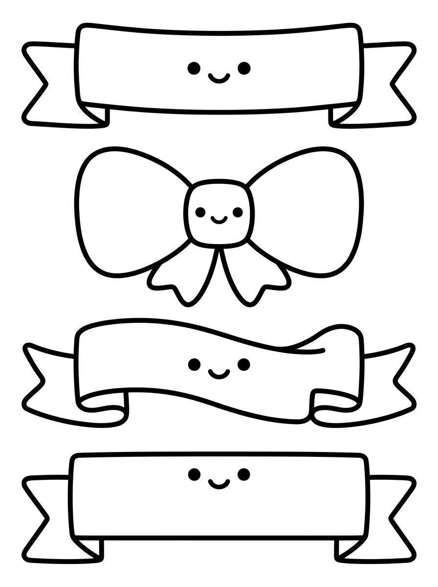 Cartela de Banners e Fitas para Agenda para colorir Desenho de Cartela de Banners e Fitas para Agenda para colorir e imprimir grátis