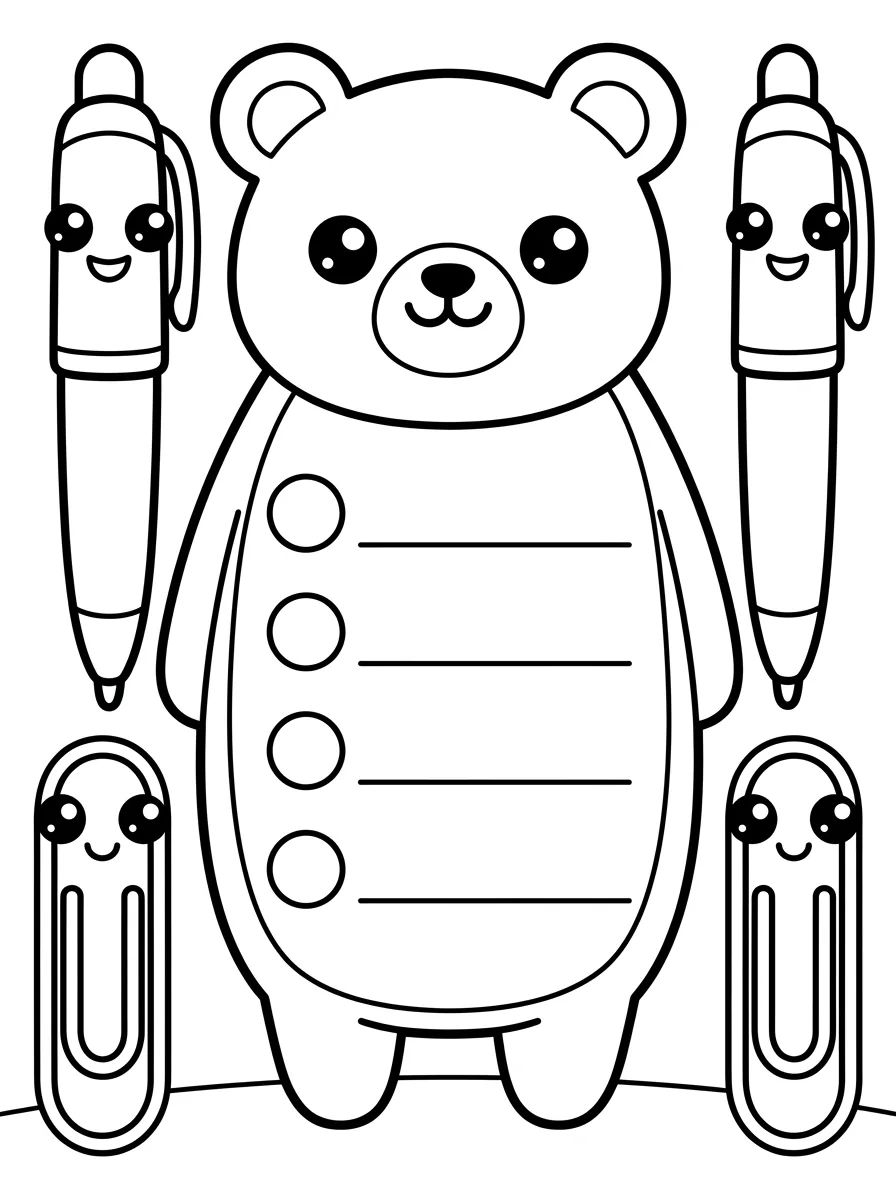 Lista de Tarefas de Papelaria para colorir Desenho de Lista de Tarefas de Papelaria para colorir e imprimir grátis