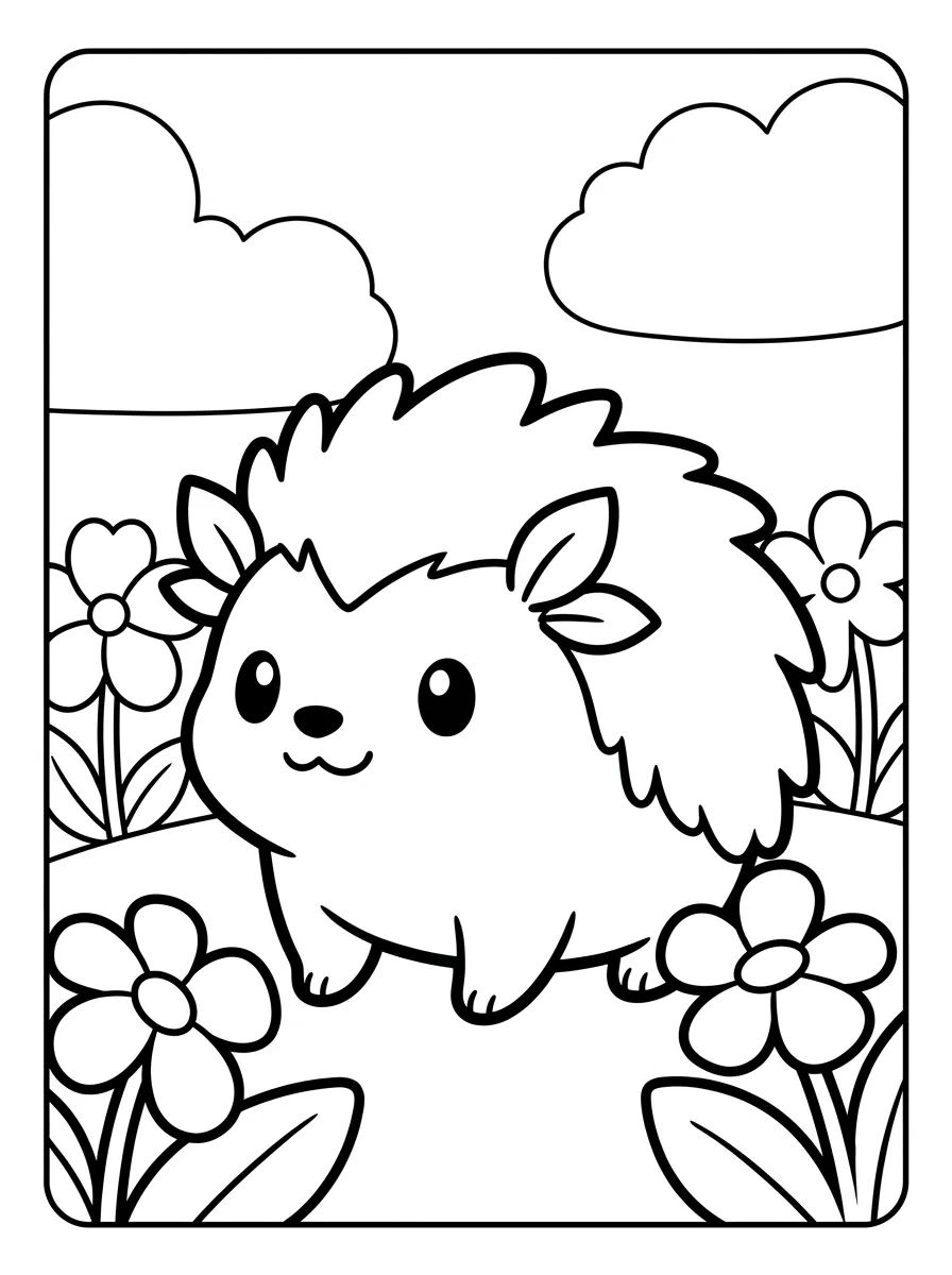 Shaymin Tierno con Flores para colorir Desenho de Shaymin Tierno con Flores para colorir e imprimir grátis