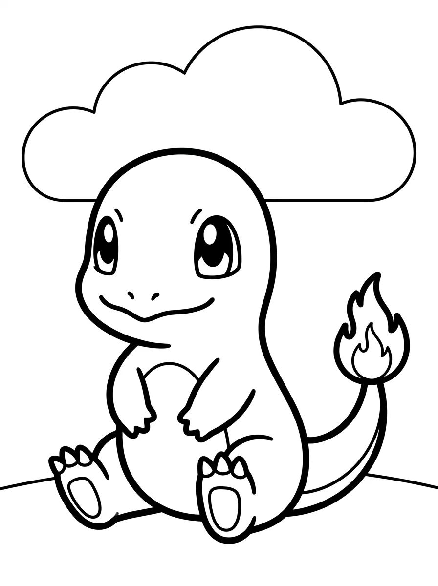 Charmander Fofinho Brincando para colorir Desenho de Charmander Fofinho Brincando para colorir e imprimir grátis