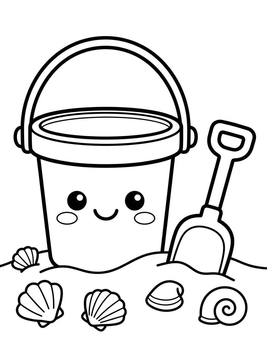 Balde e Pá de Areia para colorir Desenho de Balde e Pá de Areia para colorir e imprimir grátis