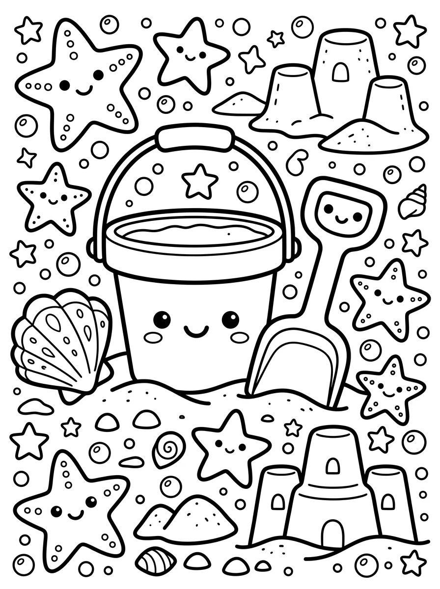Balde e Pá de Areia para colorir Desenho de Balde e Pá de Areia para colorir e imprimir grátis