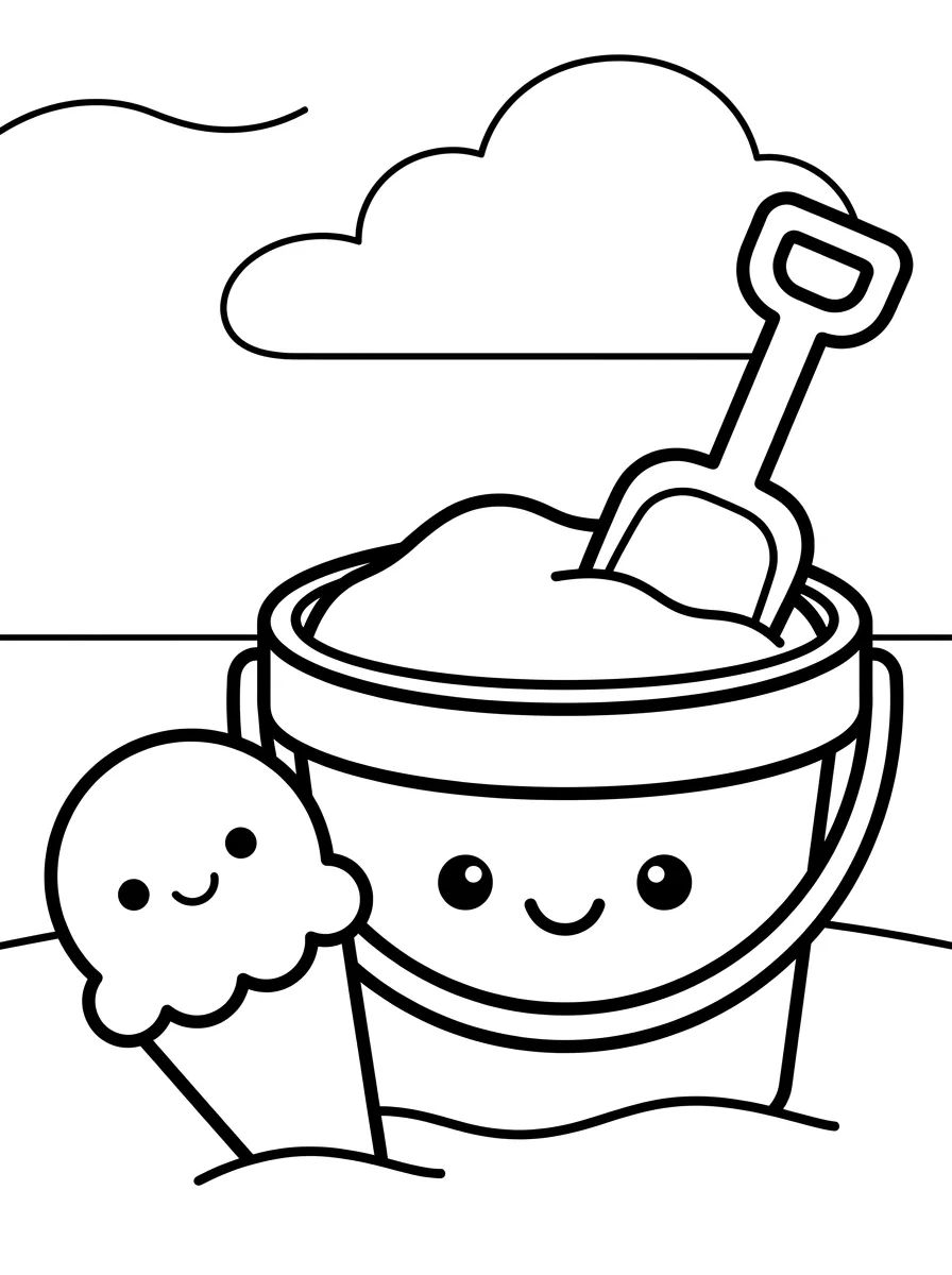 Balde e Pazinha de Areia para colorir Desenho de Balde e Pazinha de Areia para colorir e imprimir grátis