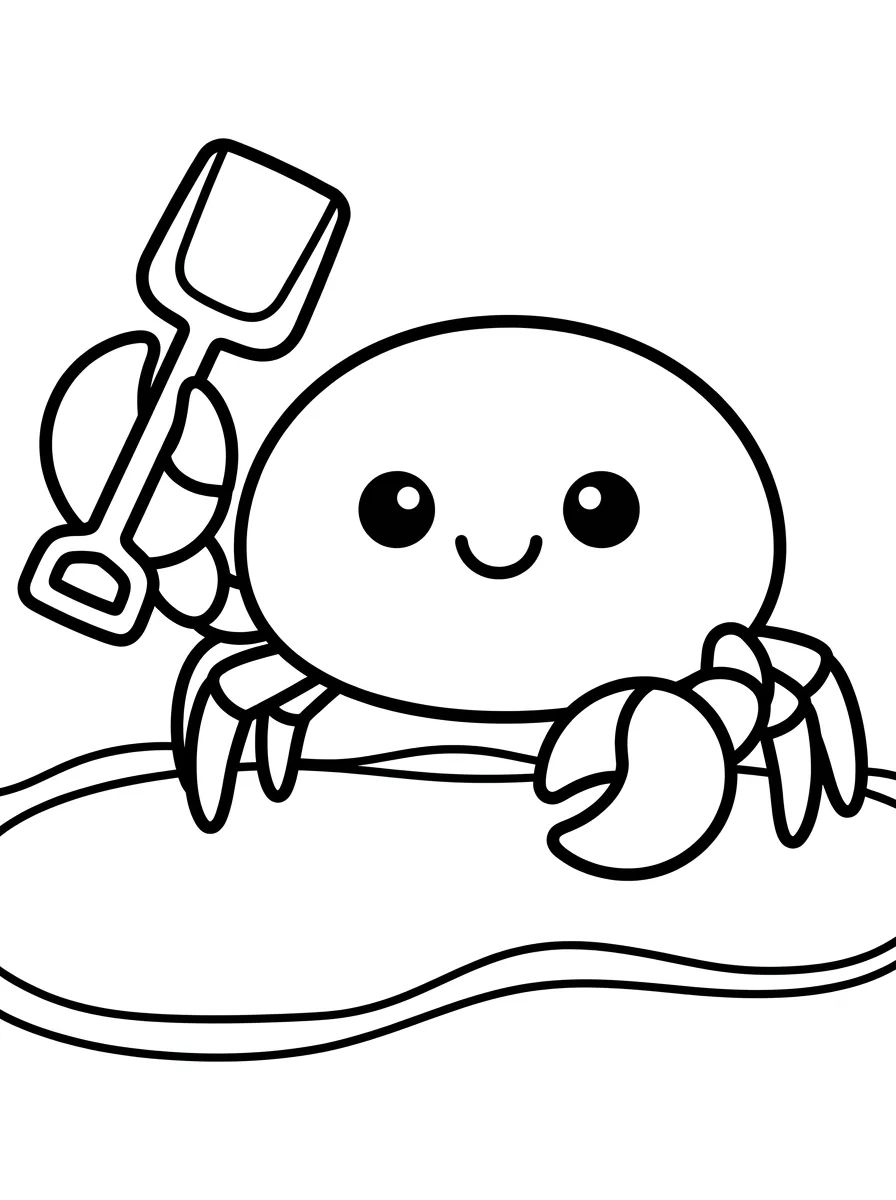Caranguejo Fofo na Areia para colorir Desenho de Caranguejo Fofo na Areia para colorir e imprimir grátis