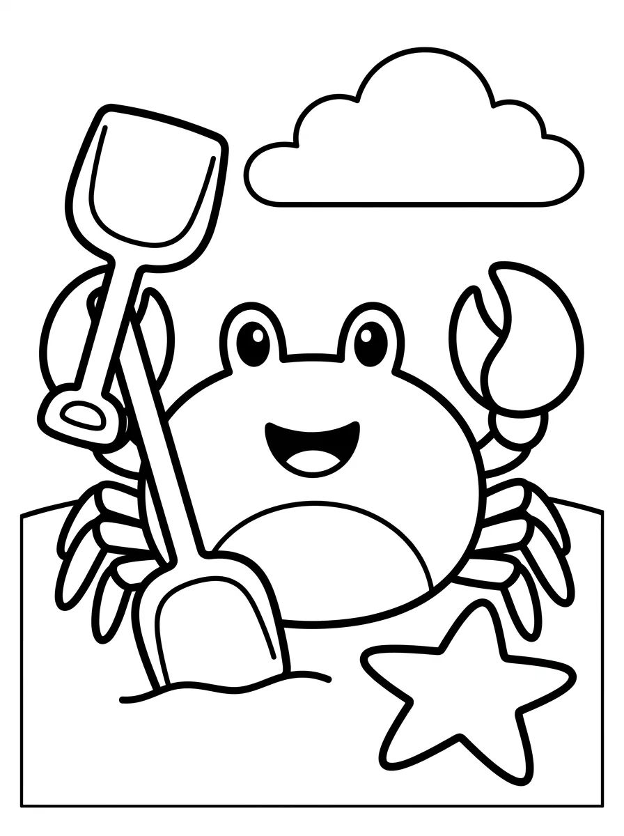 Caranguejo Sorridente na Areia para colorir Desenho de Caranguejo Sorridente na Areia para colorir e imprimir grátis