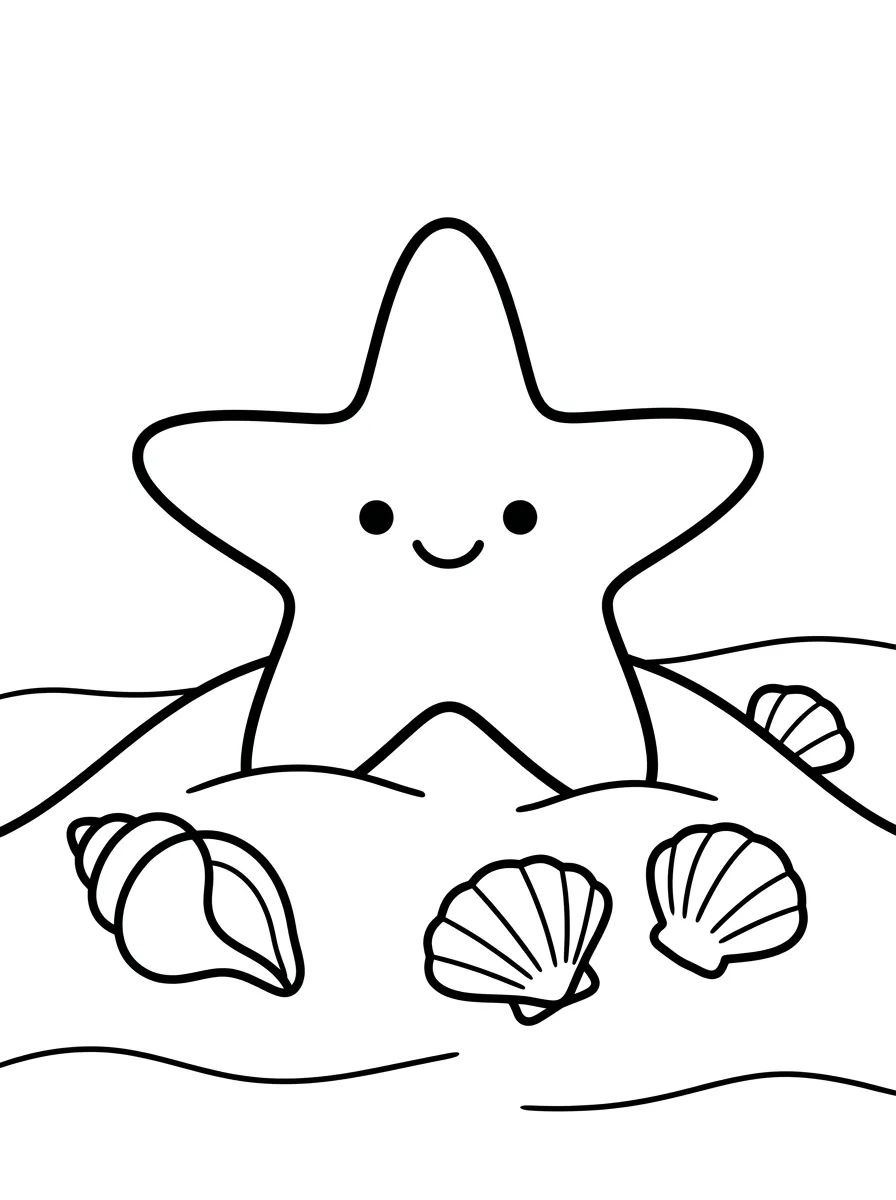 Starfish on the Sand para colorir Desenho de Starfish on the Sand para colorir e imprimir grátis