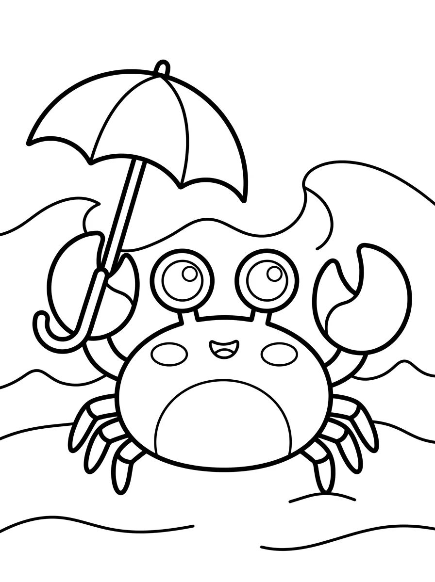 Caranguejo Fofo na Areia para colorir Desenho de Caranguejo Fofo na Areia para colorir e imprimir grátis