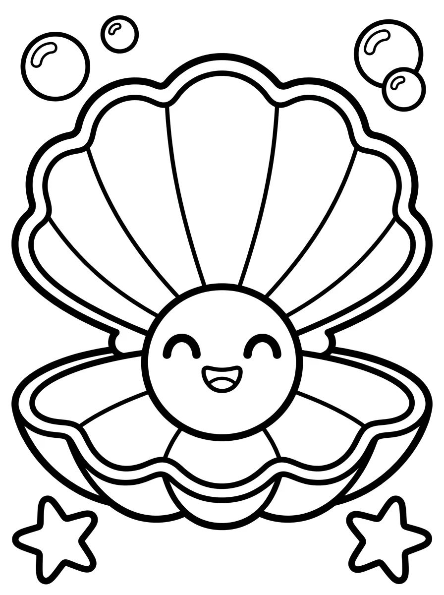 Conchinha Sorridente no Mar para colorir Desenho de Conchinha Sorridente no Mar para colorir e imprimir grátis