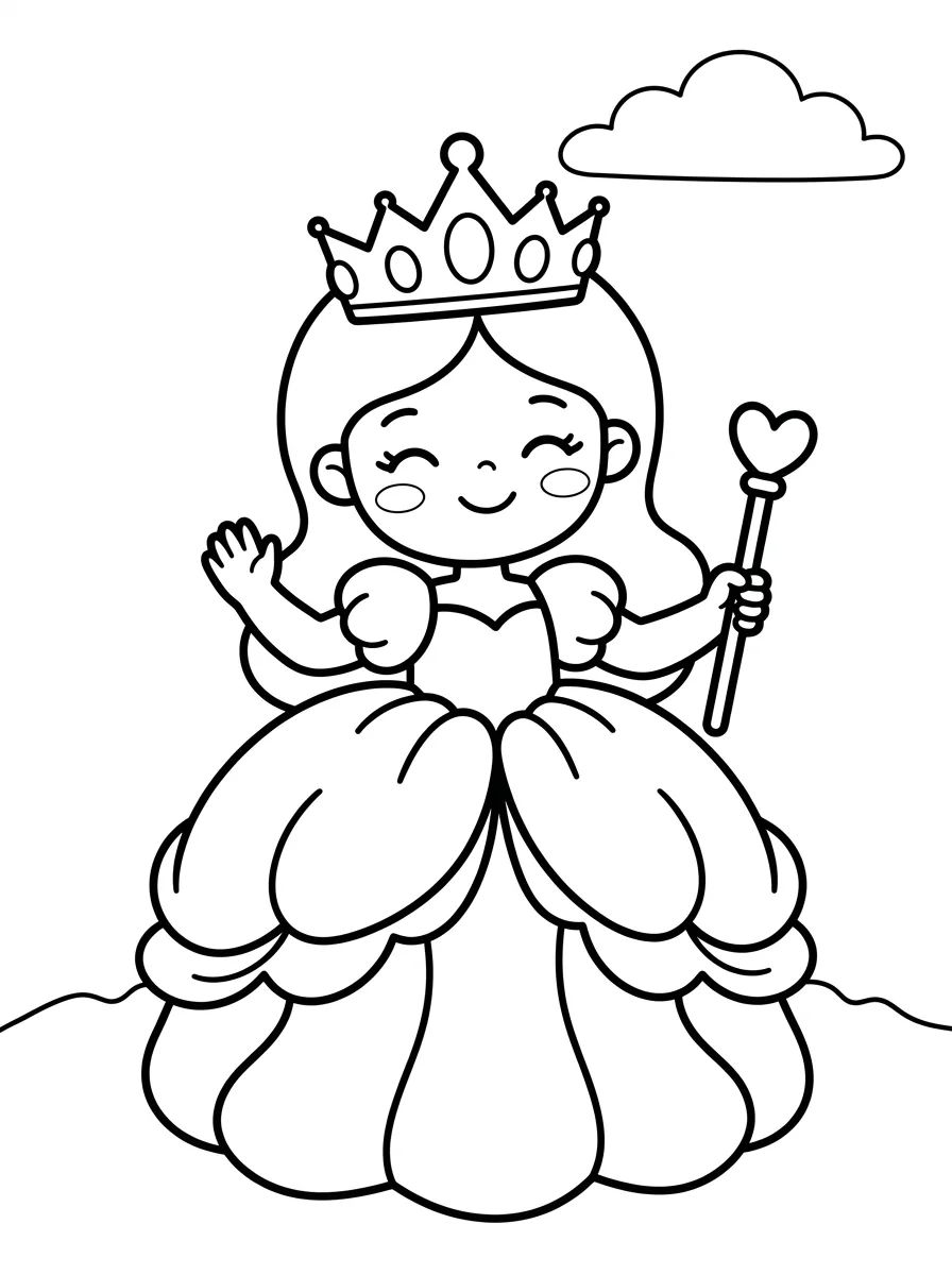 Coleção de desenhos para colorir: Princesas Fofas para Colorir