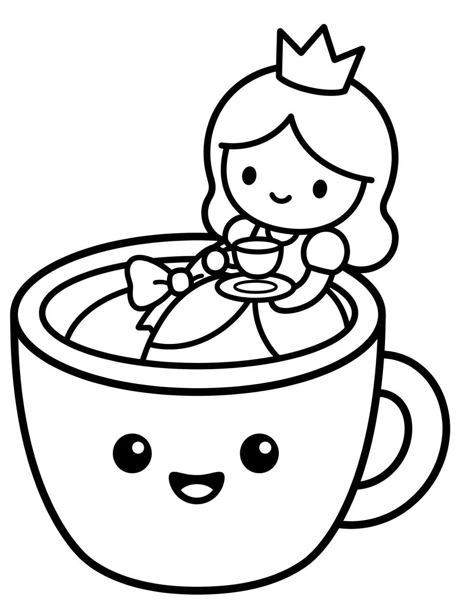 Princesa do Chá Mágico para colorir Desenho de Princesa do Chá Mágico para colorir e imprimir grátis