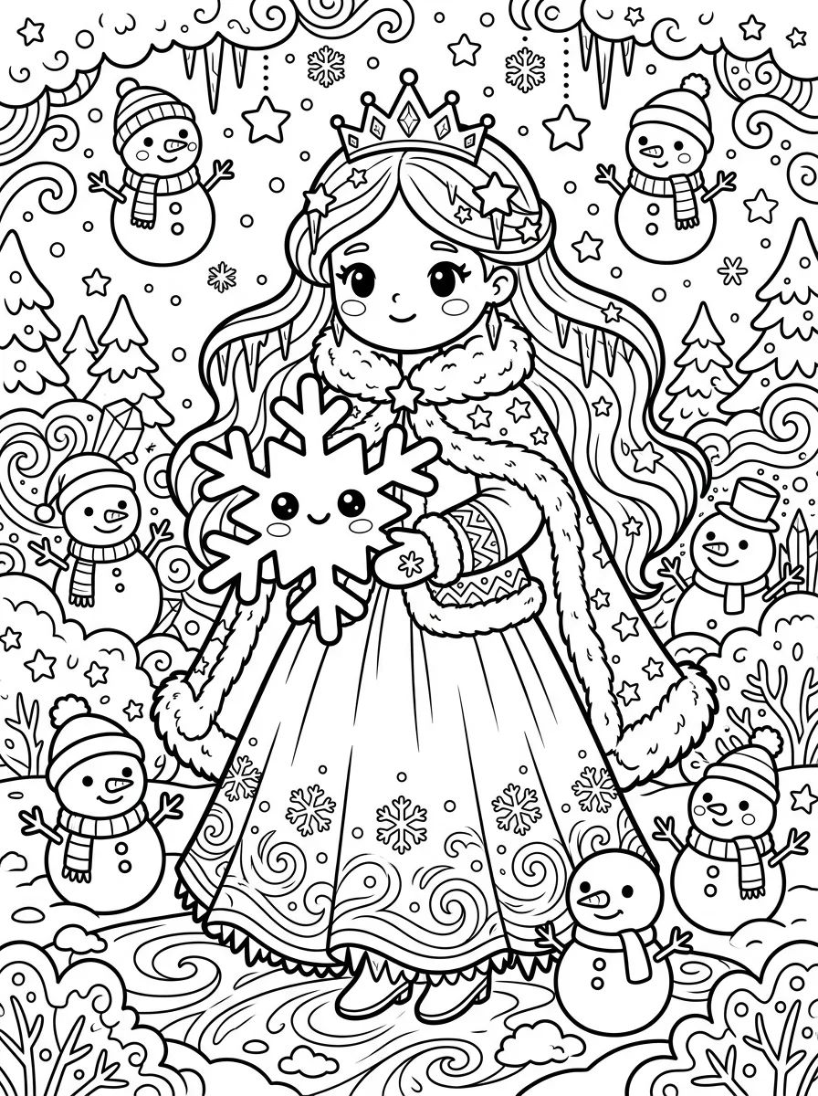 Princesa do Gelo Encantada para colorir Desenho de Princesa do Gelo Encantada para colorir e imprimir grátis