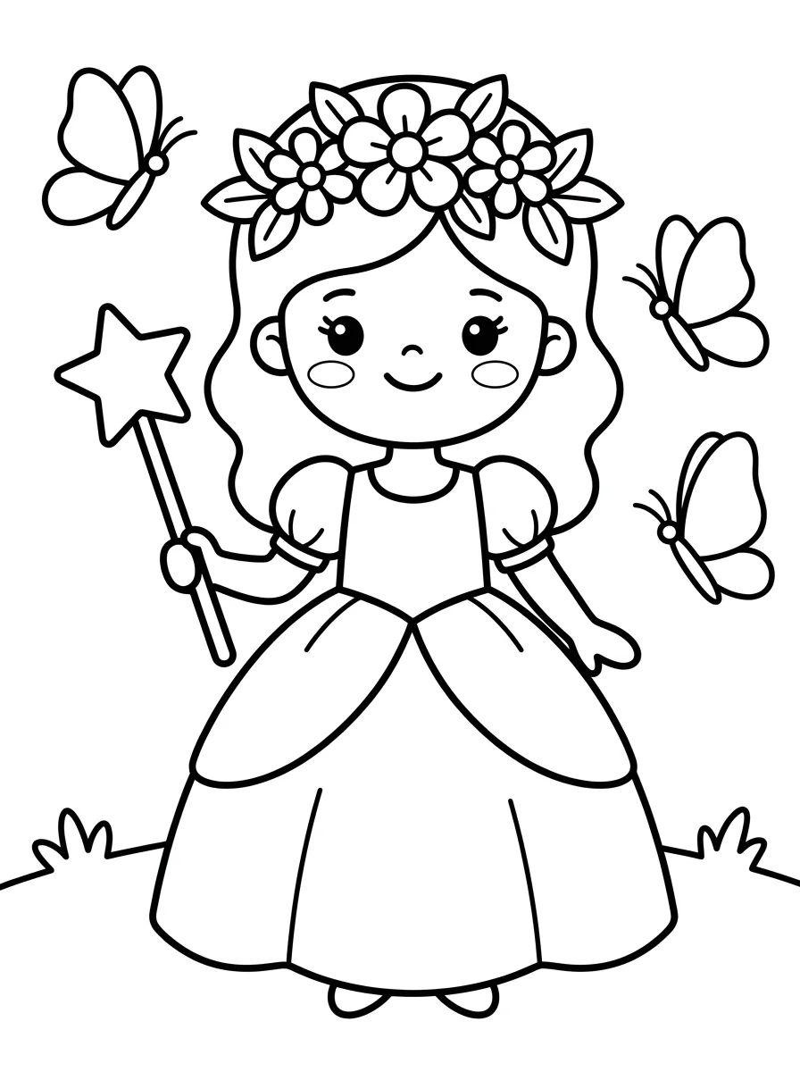 Coleção de desenhos para colorir: Princesas Fofas Encantadas