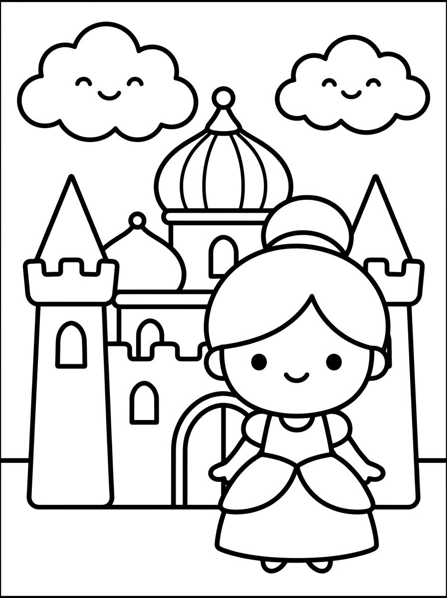 Princesa no Castelo Mágico para colorir Desenho de Princesa no Castelo Mágico para colorir e imprimir grátis
