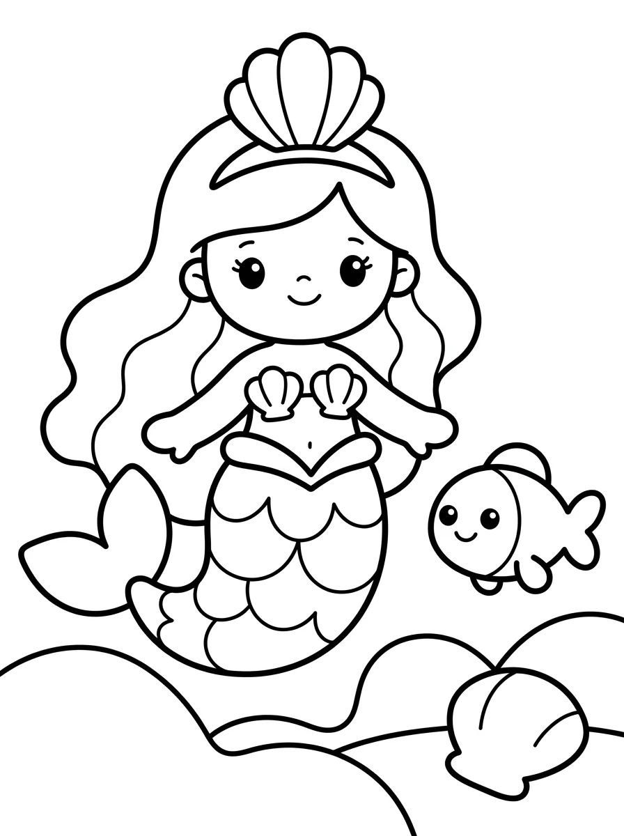 Princesa Sereia para colorir Desenho de Princesa Sereia para colorir e imprimir grátis