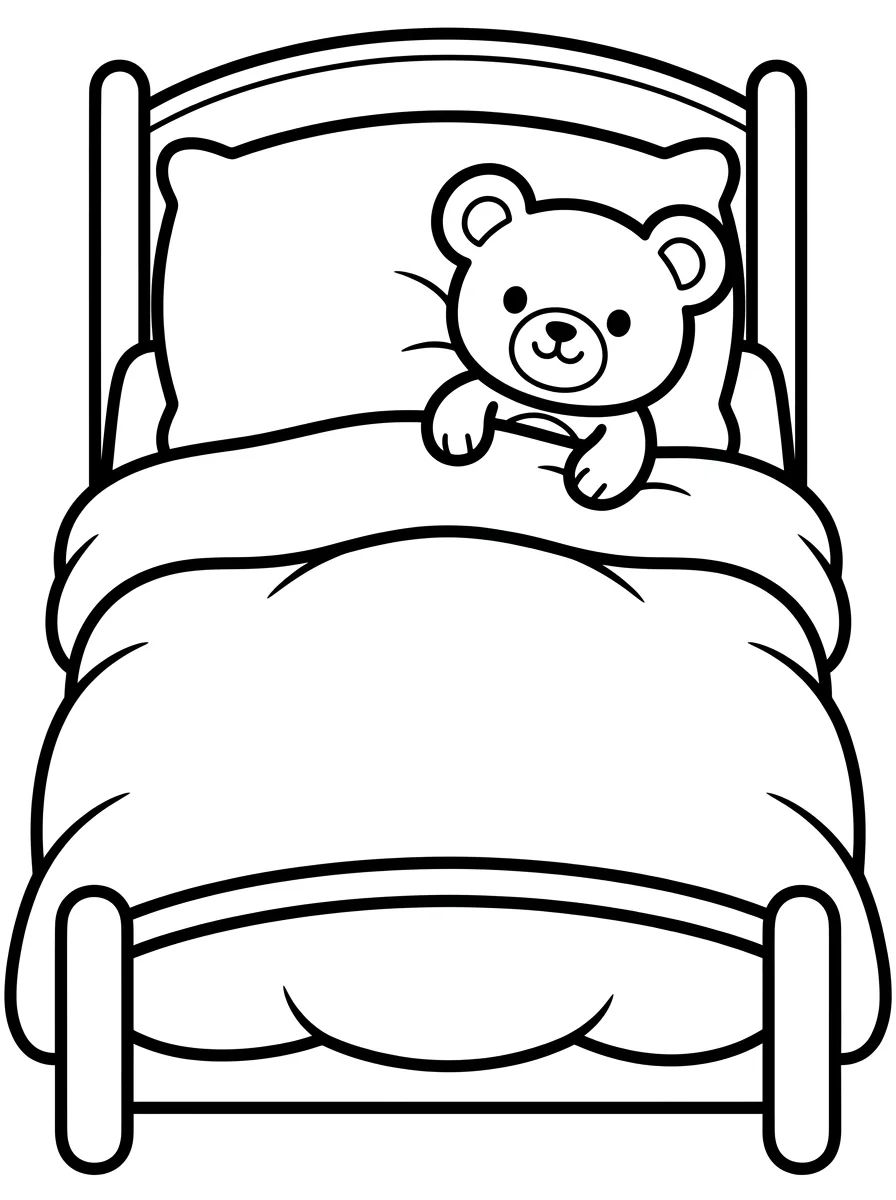 Coleção de desenhos para colorir: Quarto Aconchegante para Colorir