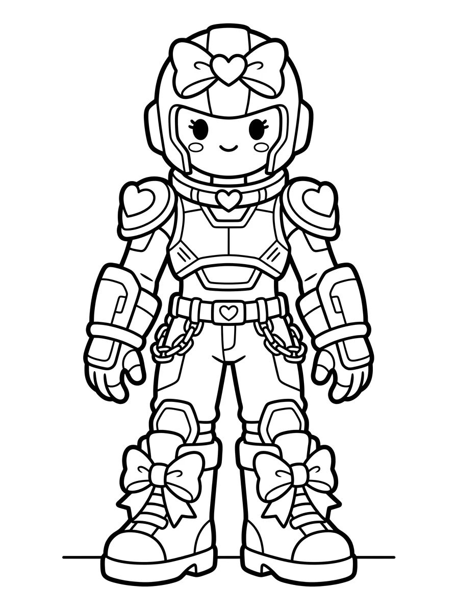 Armadura Futurista com Laço Fofo para colorir Desenho de Armadura Futurista com Laço Fofo para colorir e imprimir grátis