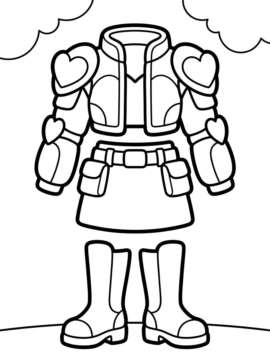 Armadura Kawaii com Botas Estilosas para colorir Desenho de Armadura Kawaii com Botas Estilosas para colorir e imprimir grátis