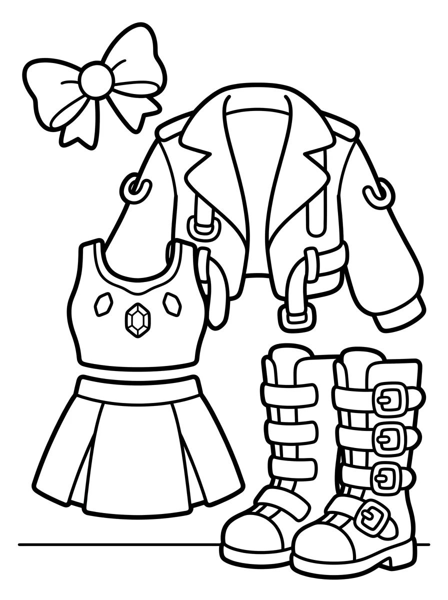 Conjunto de Palco com Botas Stylist para colorir Desenho de Conjunto de Palco com Botas Stylist para colorir e imprimir grátis