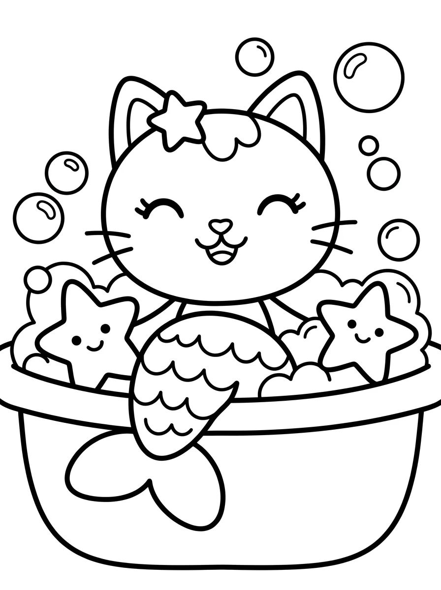 Sereiata Nadando no Spa para colorir Desenho de Sereiata Nadando no Spa para colorir e imprimir grátis