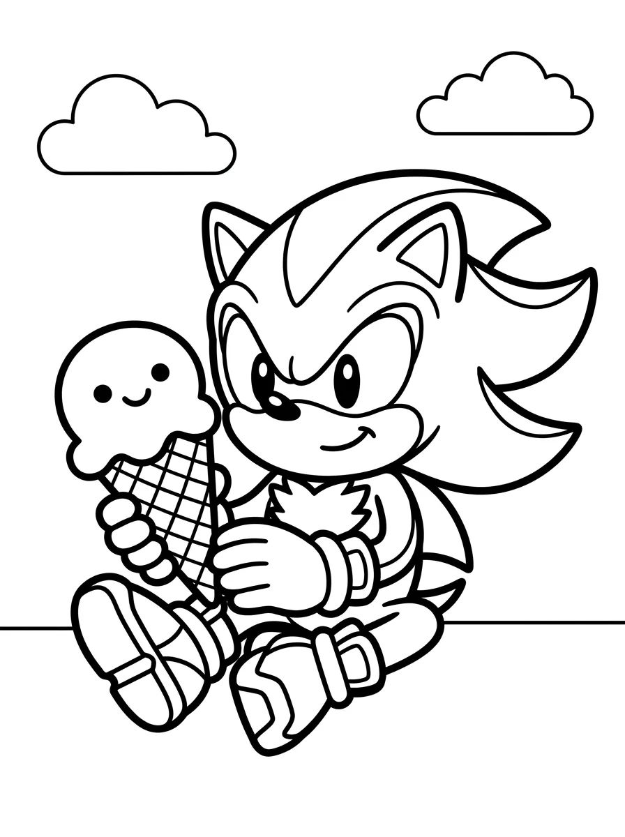 Shadow Comendo um Sorvete Fofo para colorir Desenho de Shadow Comendo um Sorvete Fofo para colorir e imprimir grátis