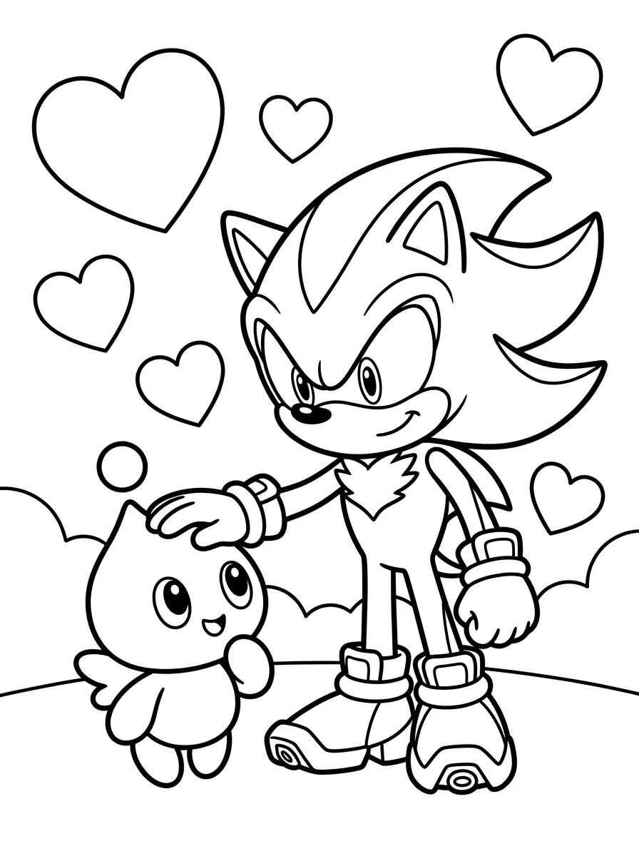 Shadow e Amigo Chao para colorir Desenho de Shadow e Amigo Chao para colorir e imprimir grátis