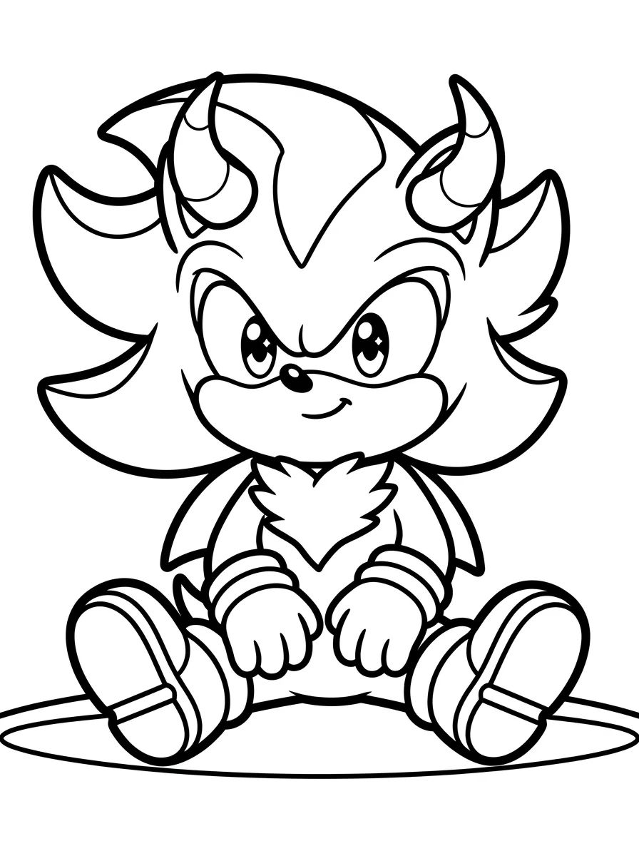 Shadow Fofo Sorrindo para colorir Desenho de Shadow Fofo Sorrindo para colorir e imprimir grátis