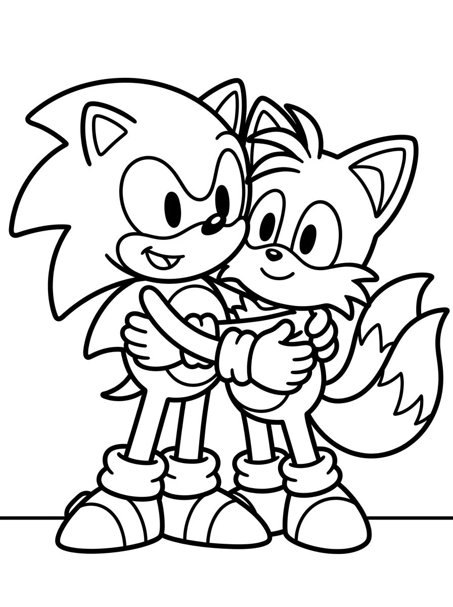 Sonic e Tails Amigos para colorir Desenho de Sonic e Tails Amigos para colorir e imprimir grátis