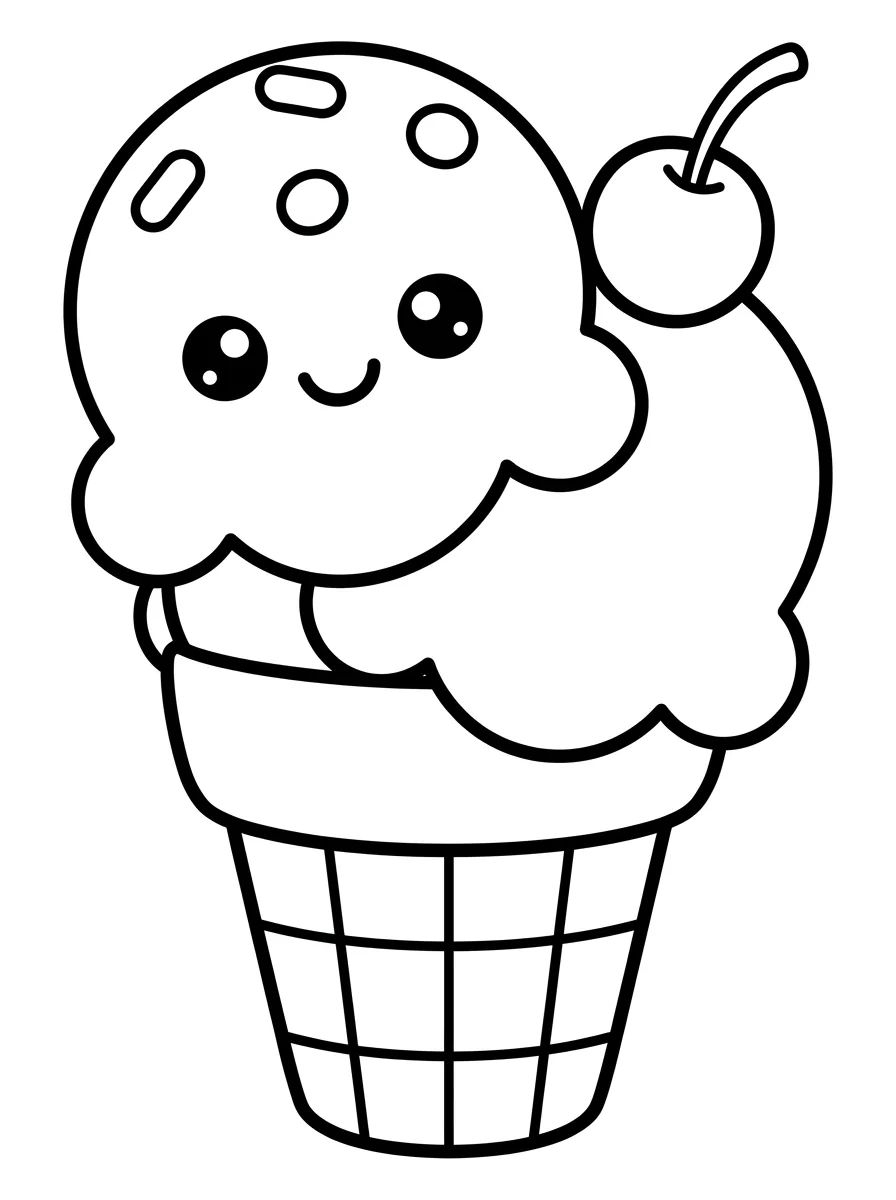 Coleção de desenhos para colorir: Sorvete de Verão para Colorir