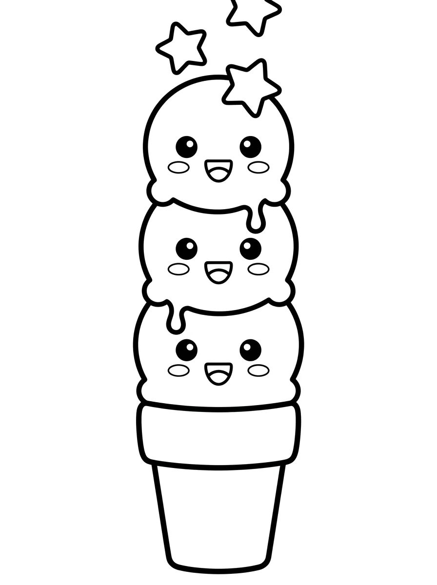 Cono de Helado Triple para colorir Desenho de Cono de Helado Triple para colorir e imprimir grátis
