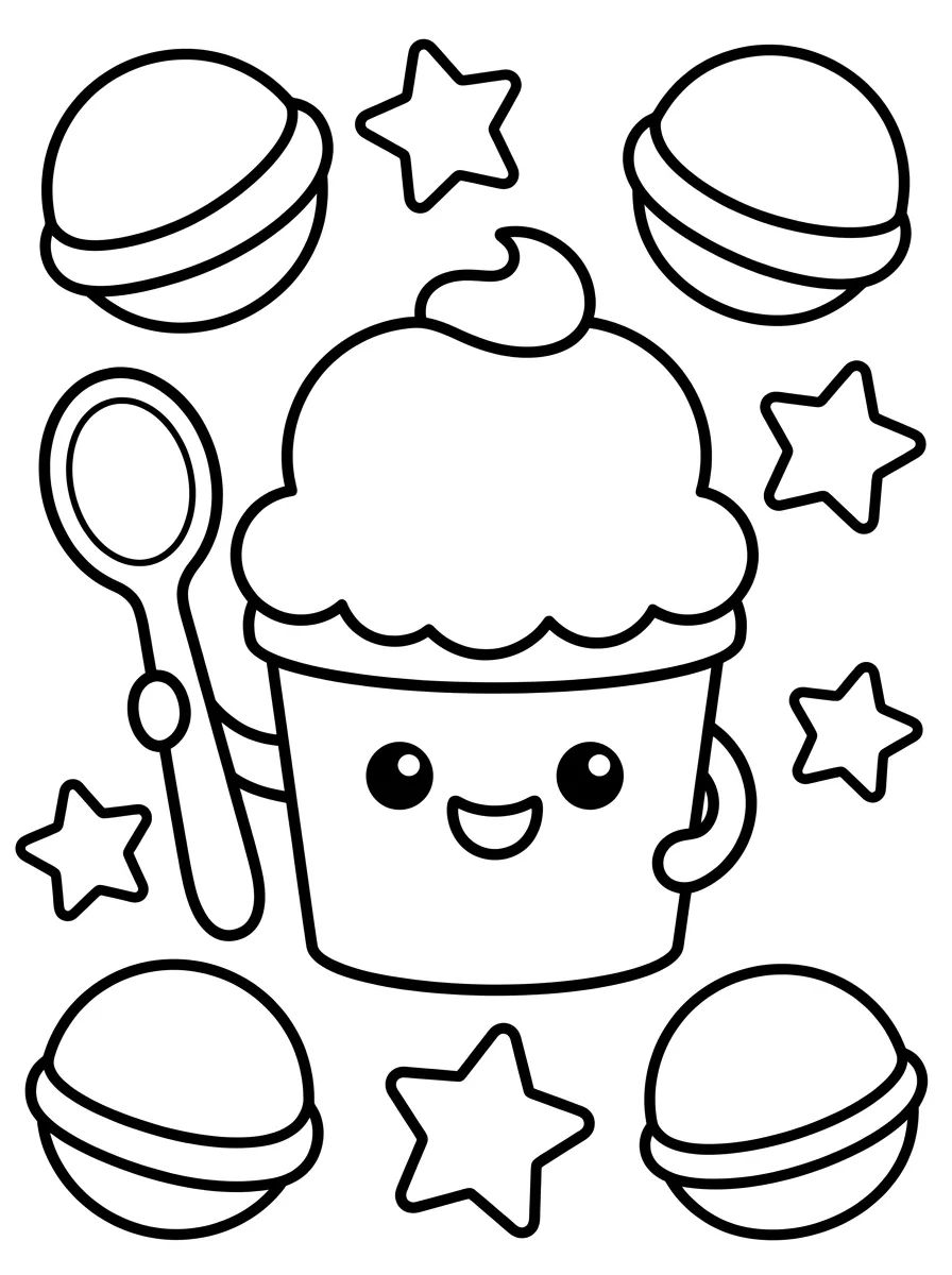 Copinho de Sorvete Sorridente para colorir Desenho de Copinho de Sorvete Sorridente para colorir e imprimir grátis