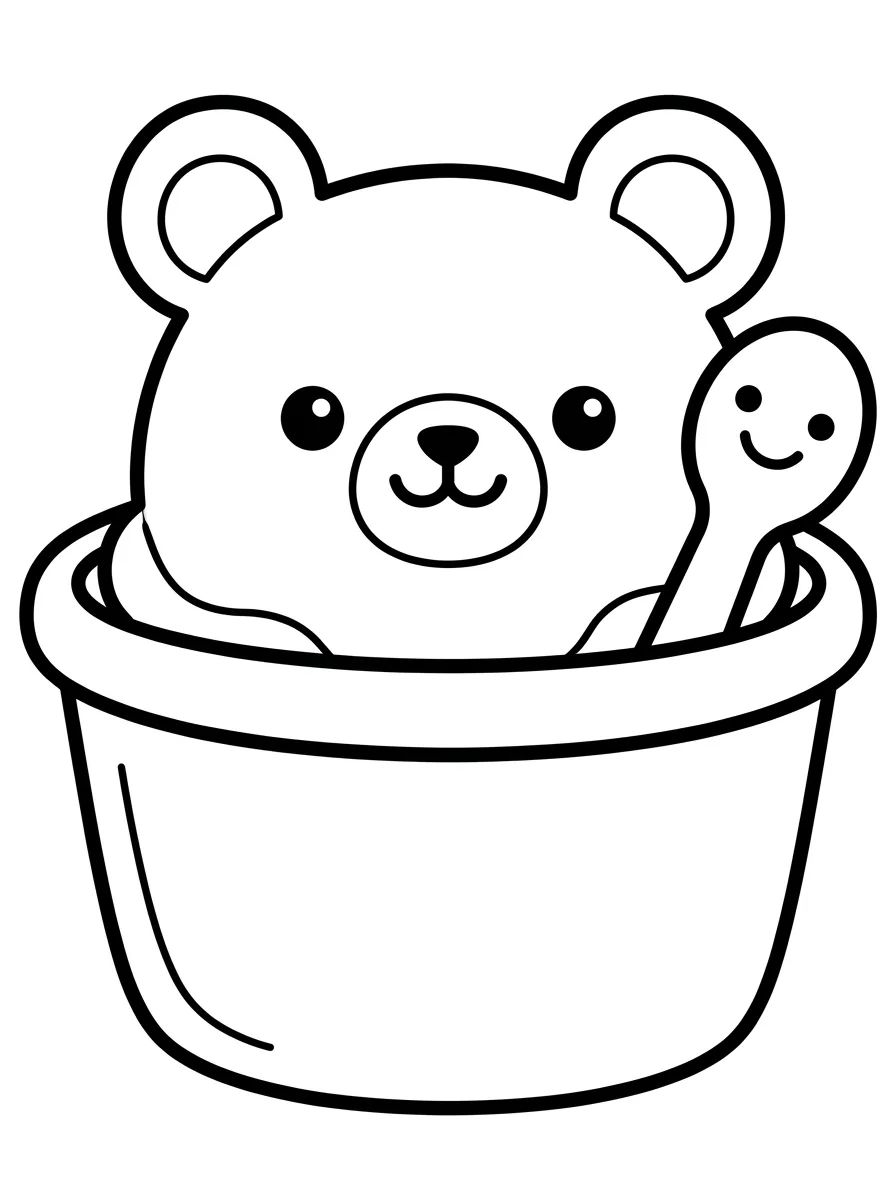 Sorvete de Ursinho em Copinho para colorir Desenho de Sorvete de Ursinho em Copinho para colorir e imprimir grátis