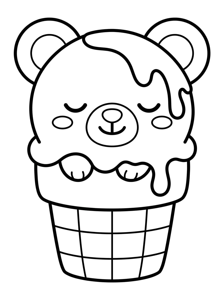Sorvete em Forma de Ursinho para colorir Desenho de Sorvete em Forma de Ursinho para colorir e imprimir grátis