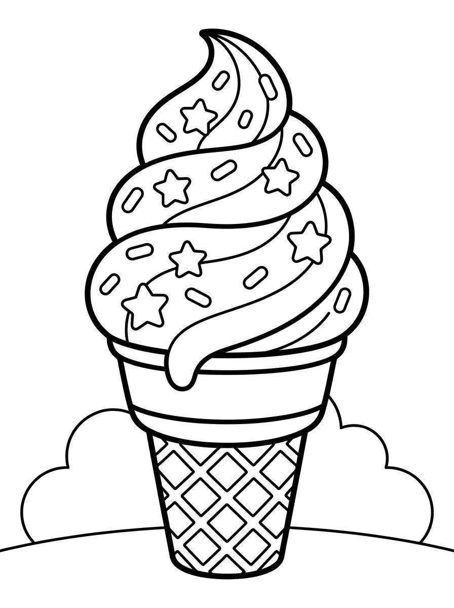 Sorvete Expresso em Espiral para colorir Desenho de Sorvete Expresso em Espiral para colorir e imprimir grátis