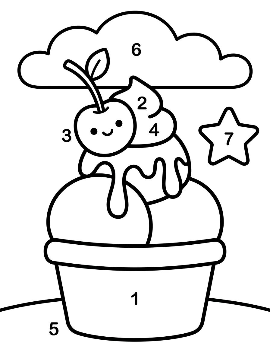 Taça de Sundae Divertida para colorir Desenho de Taça de Sundae Divertida para colorir e imprimir grátis