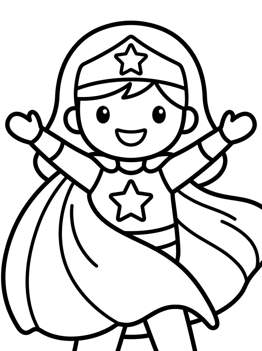 Garota Maravilha Sorridente para colorir Desenho de Garota Maravilha Sorridente para colorir e imprimir grátis