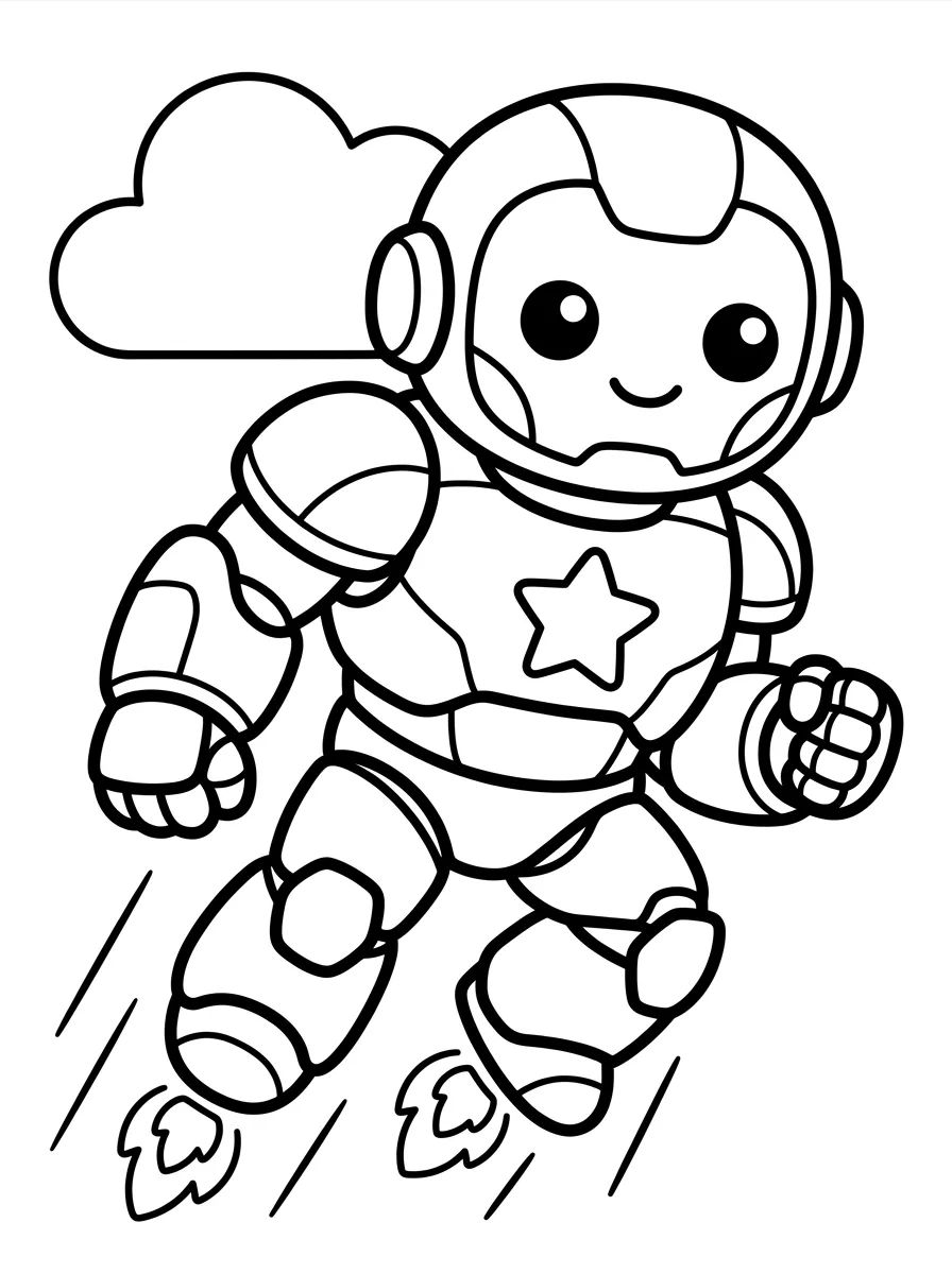 Super Herói de Armadura para colorir Desenho de Super Herói de Armadura para colorir e imprimir grátis