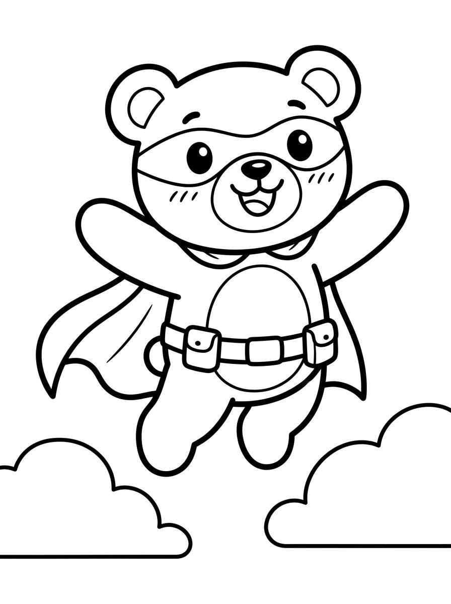 Ursinho Super-Herói com Poderes para colorir Desenho de Ursinho Super-Herói com Poderes para colorir e imprimir grátis