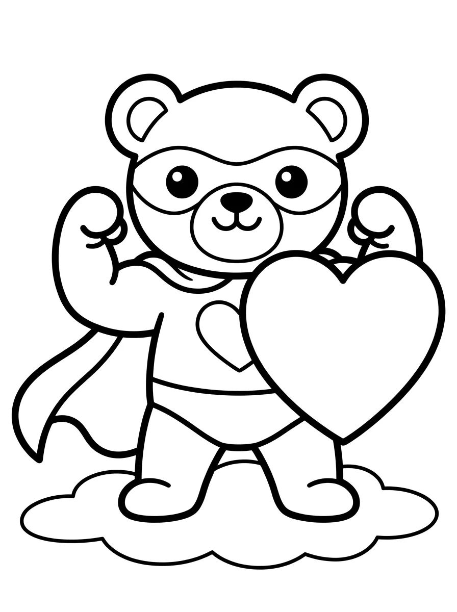 Ursinho Super-herói para colorir Desenho de Ursinho Super-herói para colorir e imprimir grátis