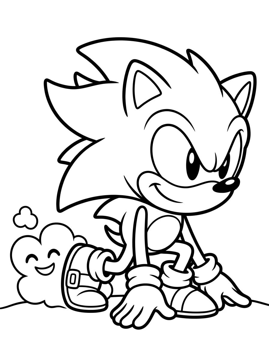 Super Sonic em Pose de Corrida para colorir Desenho de Super Sonic em Pose de Corrida para colorir e imprimir grátis