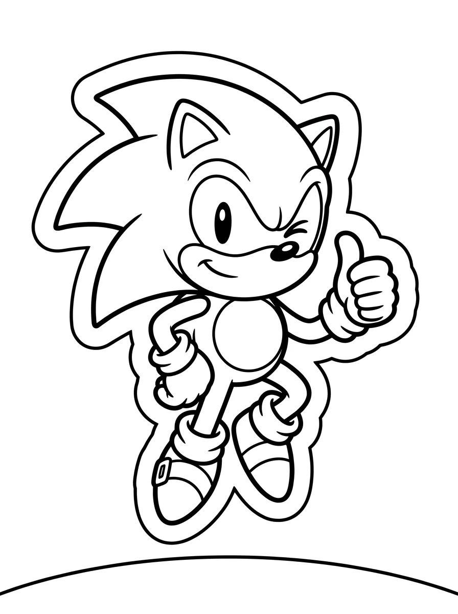 Super Sonic em Pose de Herói para colorir Desenho de Super Sonic em Pose de Herói para colorir e imprimir grátis